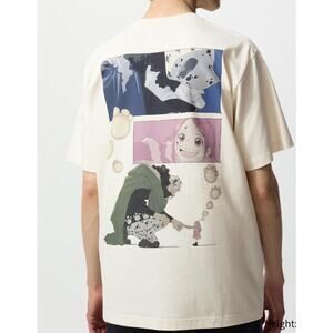 Uniqlo One Piece Kuma and Bonney On Your Side Embroidered T-shirt in Off White
